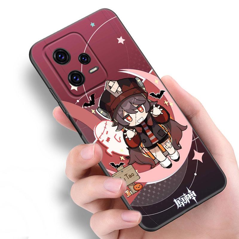 Hu Tao Genshin Impact Black Silicone Phone Case For Xiaomi Redmi Note 10 11 11S 12 13 4G 8 9 11T Pro 5G Plus 8T 9S 10S 12S