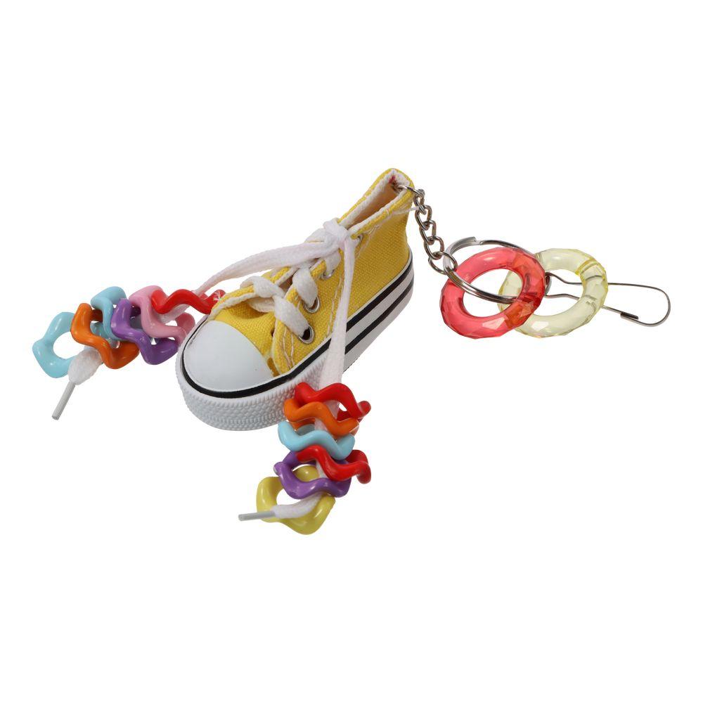 3.14*1.49*1.57 Inch Parrot Nibbling Toy Canvas Canvas Shoe Circle Interactive Toy