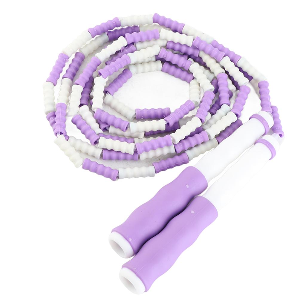 Сегментированная скакалка, регулируемая, распутанная, с бусинами, гибкая, полипропиленовая, пластиковая, для детей, фиолетовая