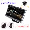5 Inch Car Monitor TFT LCD HD Digital +8LED HD Dynamic Trajectory Car Rearview Camera Reverse Parking Waterproof