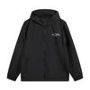 Letter Zipper Hooded Comfortable Breathable Versatile Loose Windbreaker Men Outerwear Black AFDUA79-2