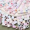 Letter Spacer Beads Acrylic Loose Bead Supplies Square For DIY Bracelet Jewelry Making Necklace Mixed 80pcs 5.5mm*3.5mm Arabic Beads Beads