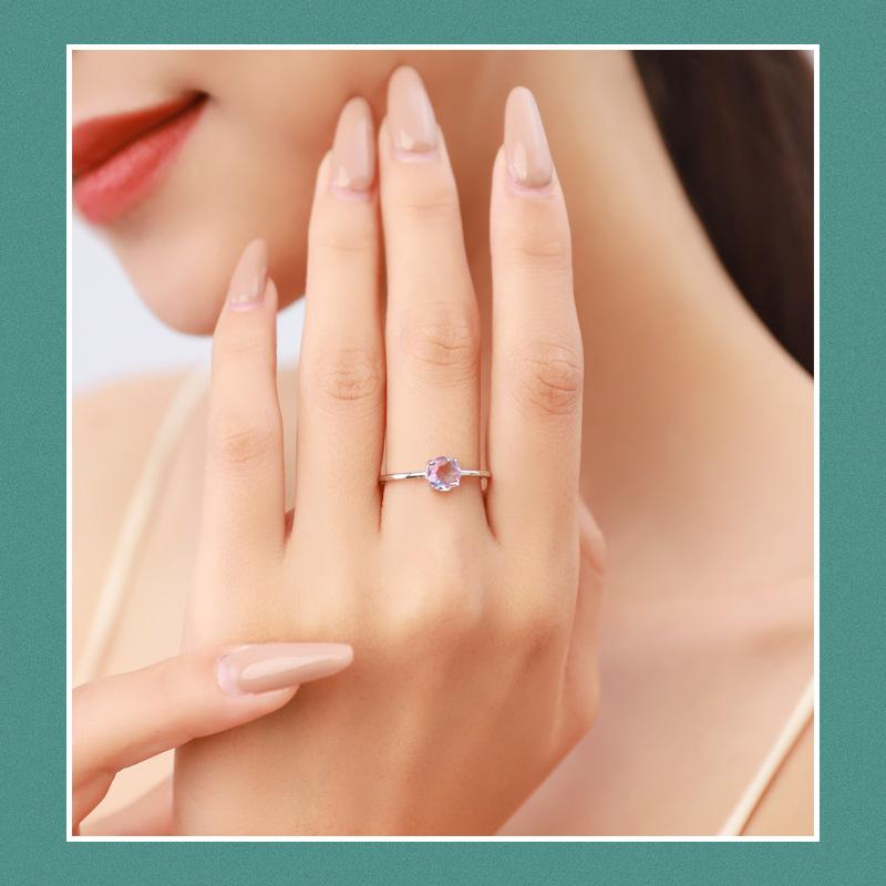 Tancise Classic 925 Sterling Silver Zircon Ring Ladies Jewelry Wedding Promise Party Gift