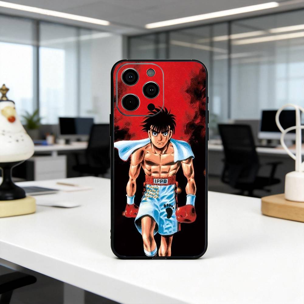 Чехол для телефона B-boxing H-H-Hajime no I-Ippos Для iPhone 17, 16,15,14,13,12,11 Plus,Pro Max, Другие Мягкий Черный Чехол