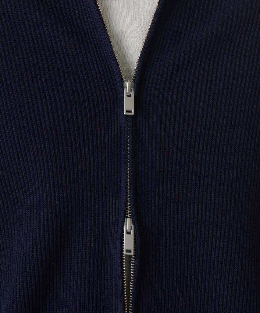 MUSINSA STANDARD Cotton High-Neck Zip-Up [Navy]
