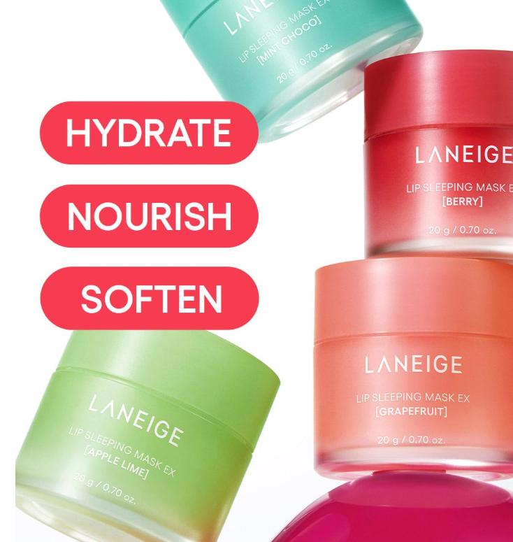 LANEIGE Ночная маска для губ 20 г – Увлажняющий ночной бальзам для губ в 11 вкусах