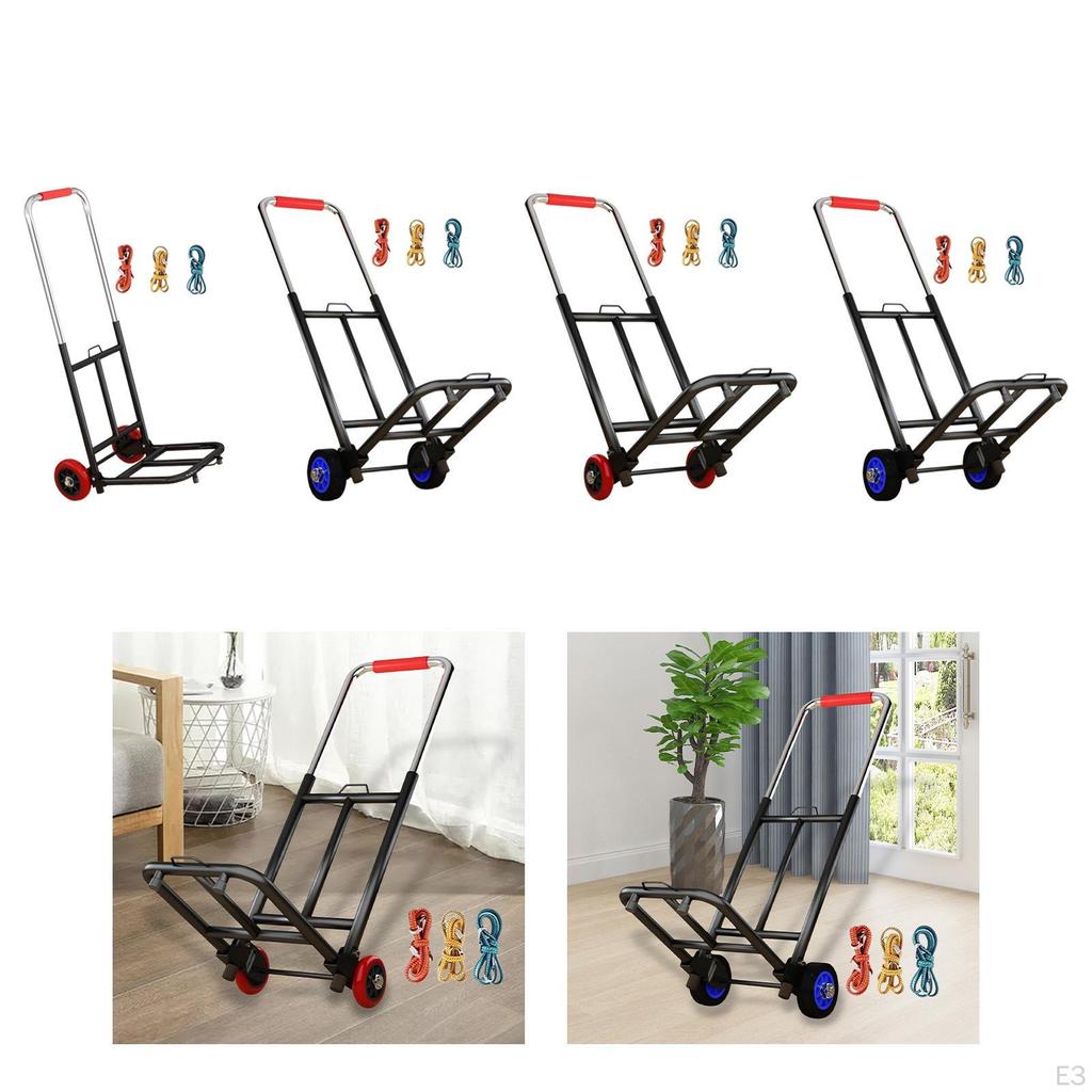 Foldable Hand Truck Dolly Adjustable Handle Collapsible Trolley Cart Convenient for Couriers