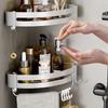 Bathroom Shelf Space Aluminum Shampoo Rack Makeup Storage Organizer Toilet Corner Wall Mounted Shower Shelf Bathroom Accessories