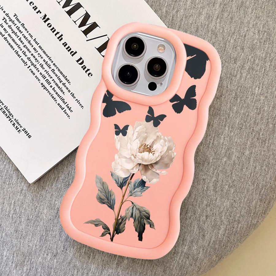 Мягкий чехол для телефона для iPhone 8 17 Air 12 15 Plus XR 11 16 Pro Max 13 14 Бабочка Цветок