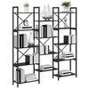 Bookshelf Black Oak Look 156 x 25 x 167 cm