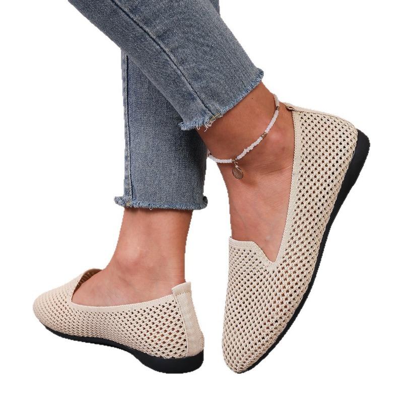 Новые туфли-лодочки из ткани Fly-knit, дышащие туфли с мелким вырезом и ленивые туфли