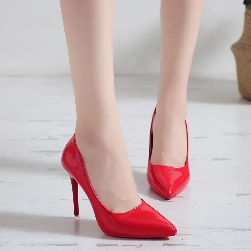 Ladies Shoes On Sale 2024 Brand Slip On Women's Pumps Autumn Pointed Toe Solid Shallow Mouth High Heels Fashion Dress Pumps