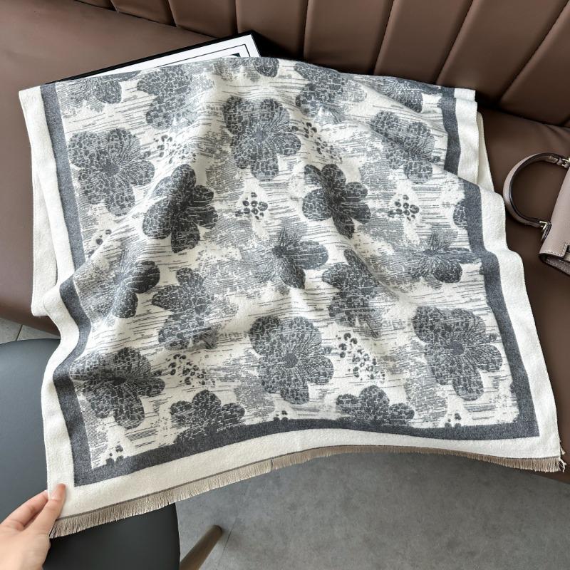 Light Luxury Imitation Cashmere Shawl Women's Clothing with Large Scarf Party Shawl Air-conditioned Room Warm Scarf Blanket