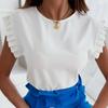 BITCED Женская летняя плиссированная блузка с коротким рукавом, простая плиссированная блузка с круглым вырезом, женская рубашка