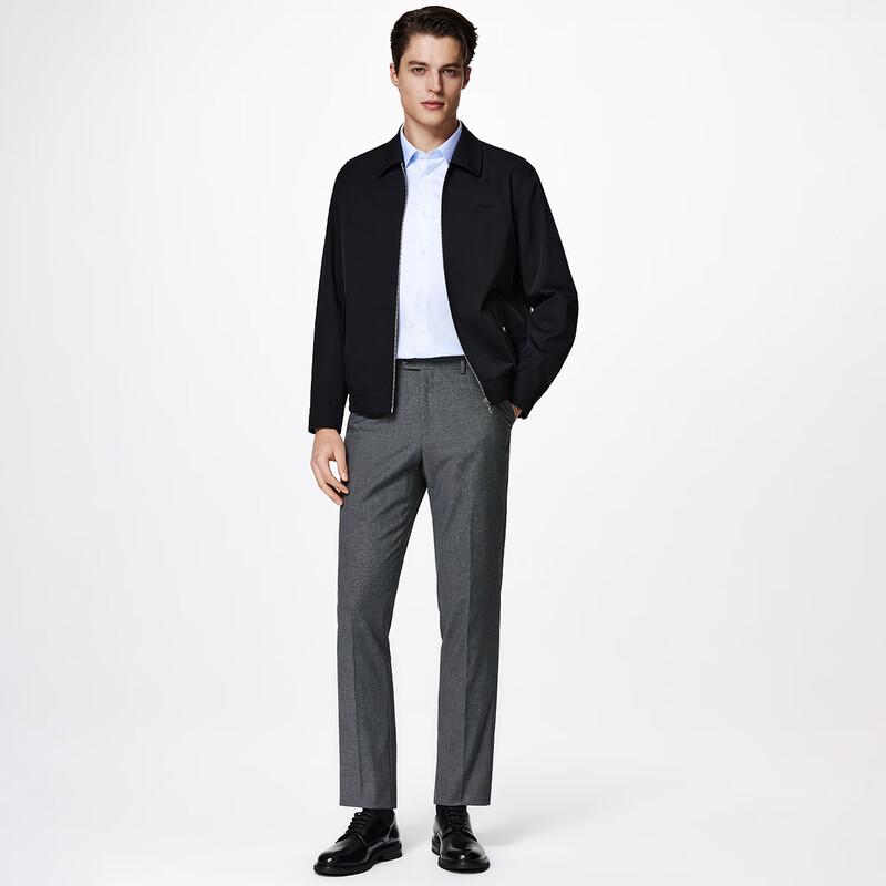 Zhuangji Men's Wrinkle-Resistant Business Casual Solid Lapel Jacket