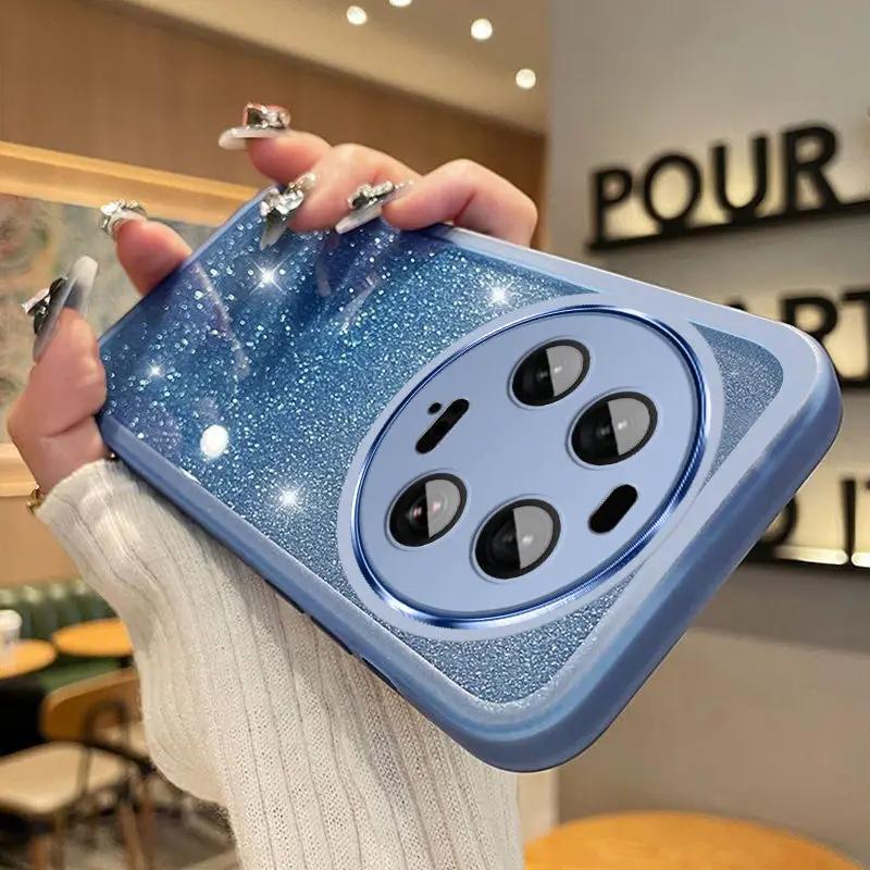Блестящий защитный чехол для объектива камеры с блестками для Xiaomi 15 Ultra, мягкий силиконовый чехол для телефона Xiaomi 14 Ultra 14T Pro
