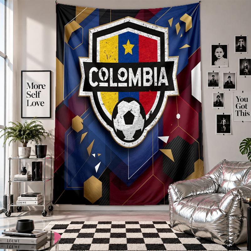 Colombia Football Wall Tapestry Home Decor Wall Hanging Cloth for Bedroom Living Room Background
