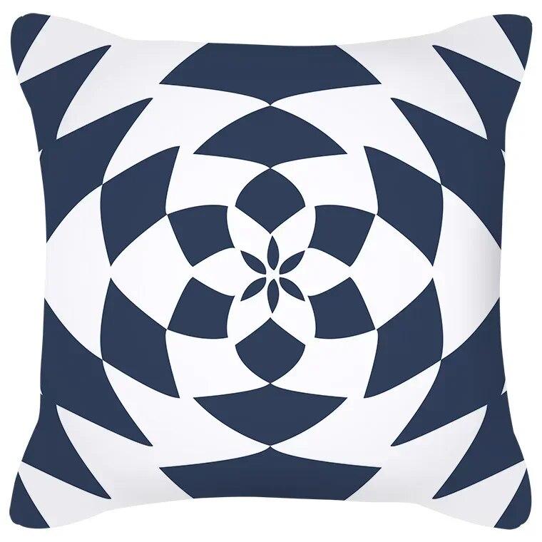 Pillowcase Navy Blue Geometric Pattern  Decorative  Home