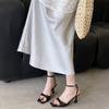 Южная Корея Дондэмун женская обувь 25 летних новых моделей с французским квадратным носком однотонные темпераментные сандалии на толстом каблуке с открытым носком