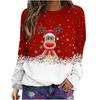 Christmas Deer Cartoon Pattern Women Fashion T-Shirts Autumn Winter Long Sleeve 3D Printed Street Christmas Ladies Tops Big Size