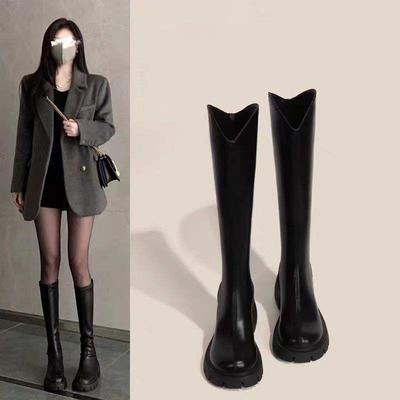 Женские ботинки Мартина длинные ботинки Джейн 2025 новые осенне-зимние тонкие ботинки бархатные до колена рыцарские ботинки маленькие длинные ботинки