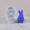 Ins Easter Rabbit Candle Mold Diy Aromath Gypsum Sit Up and Look Sitting Rabbit with Drooping Ear Silicone Mold