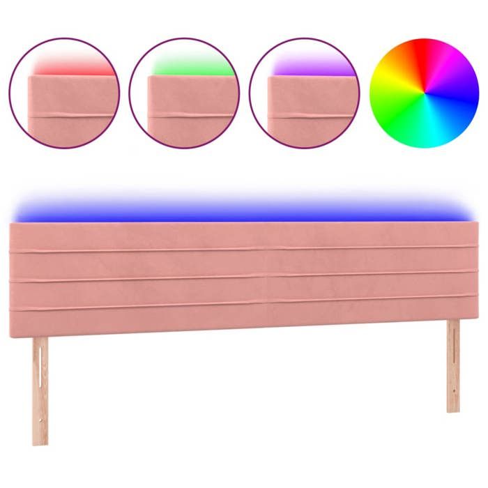 VidaXL LED Headboard Bedroom Furniture Double Bed Accessory Head of Bed Frame Interior Pink 3121811