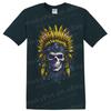Skull Feather Headdress Graphic T Shirt Colorful Gothic Festival Art Tee Print
