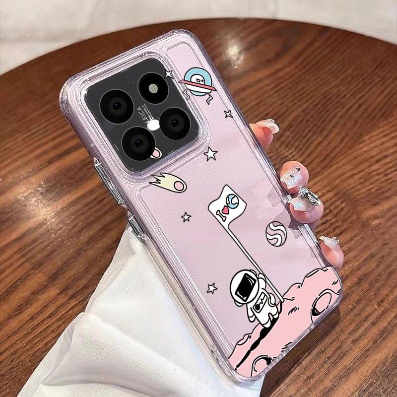 Чехол с рисунком планеты и мультяшным астронавтом для Xiaomi Redmi Note 15 Pro 4G Funda Redmi Note 14 13 Pro 5G Прозрачный силиконовый мягкий чехол