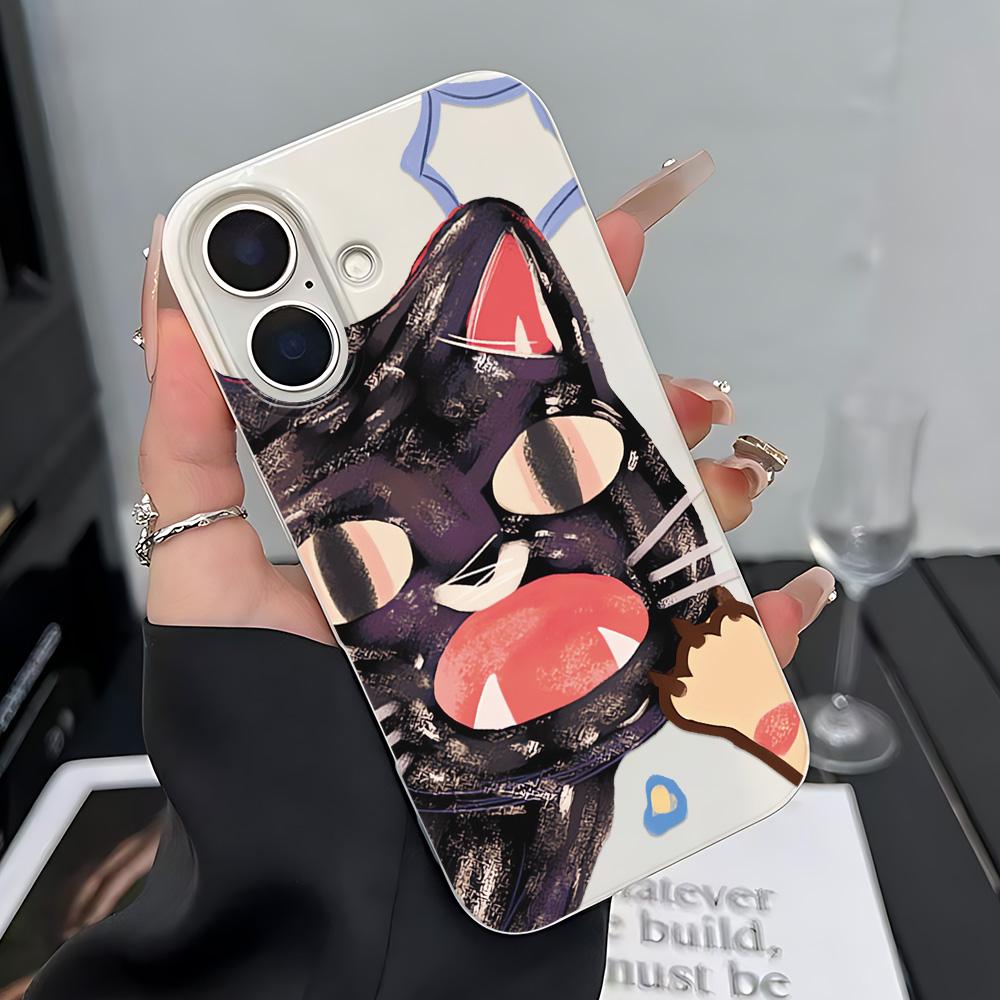 Забавный черный кот Чехол для телефона Для iPhone 13 12 11 17 16 15 Pro Max 14 Plus 17Air Coque Чехол для телефона Легкий Funda