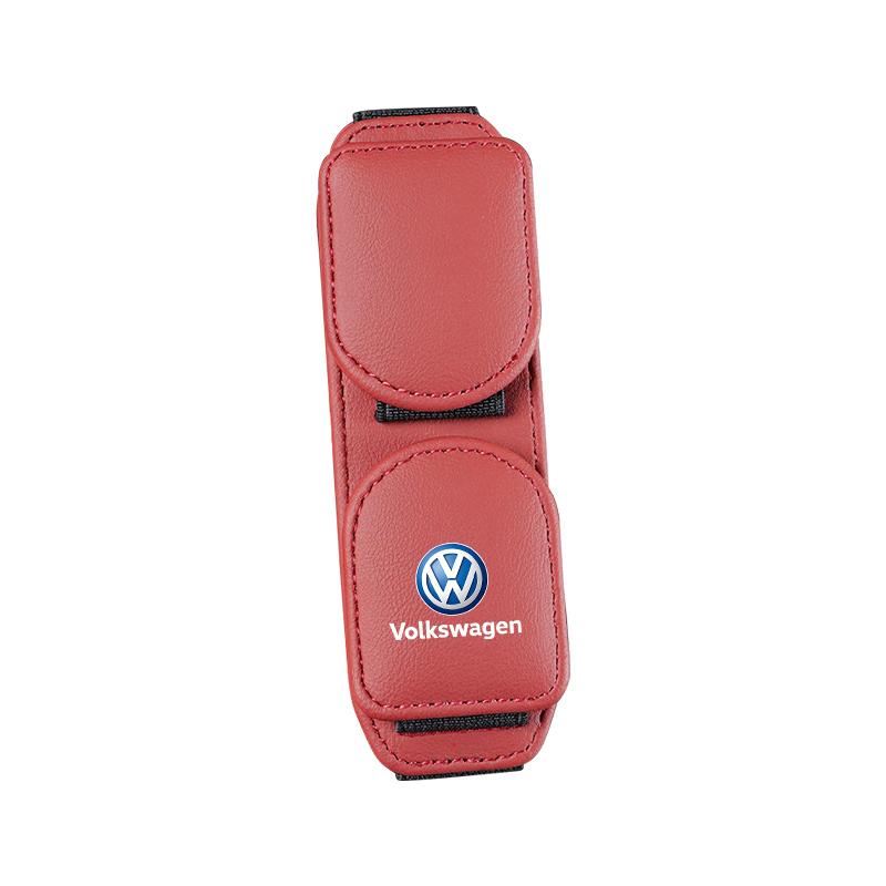 2026 Hot Double Clip Sunglasses Holder Magnetic Leather Glasses Storage For Volkswagen VW Arteon T-ROC Golf Amarok T5 ID3 T-Cross Tiguan