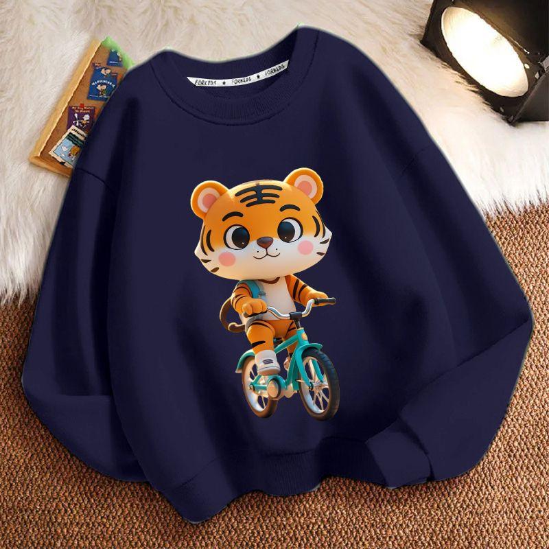 Милое худи с тигрёнком для детей, повседневный топ для мальчиков и девочек на весну и осень
