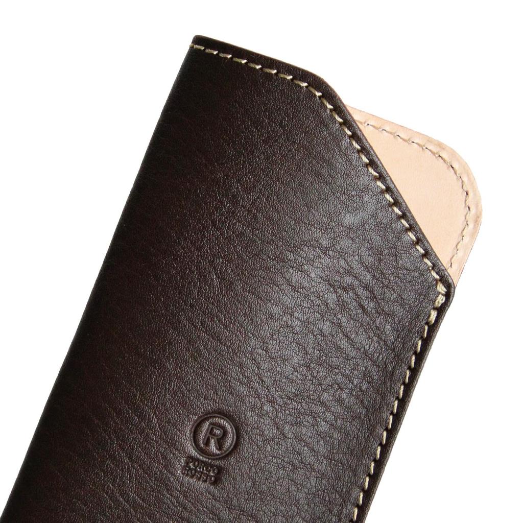 Футляр для очков Porco Rosso, Тонкий, Легкий, Кожаный, Кожа Tochigi, Сделано в Японии (Шоколад) [сокуно]