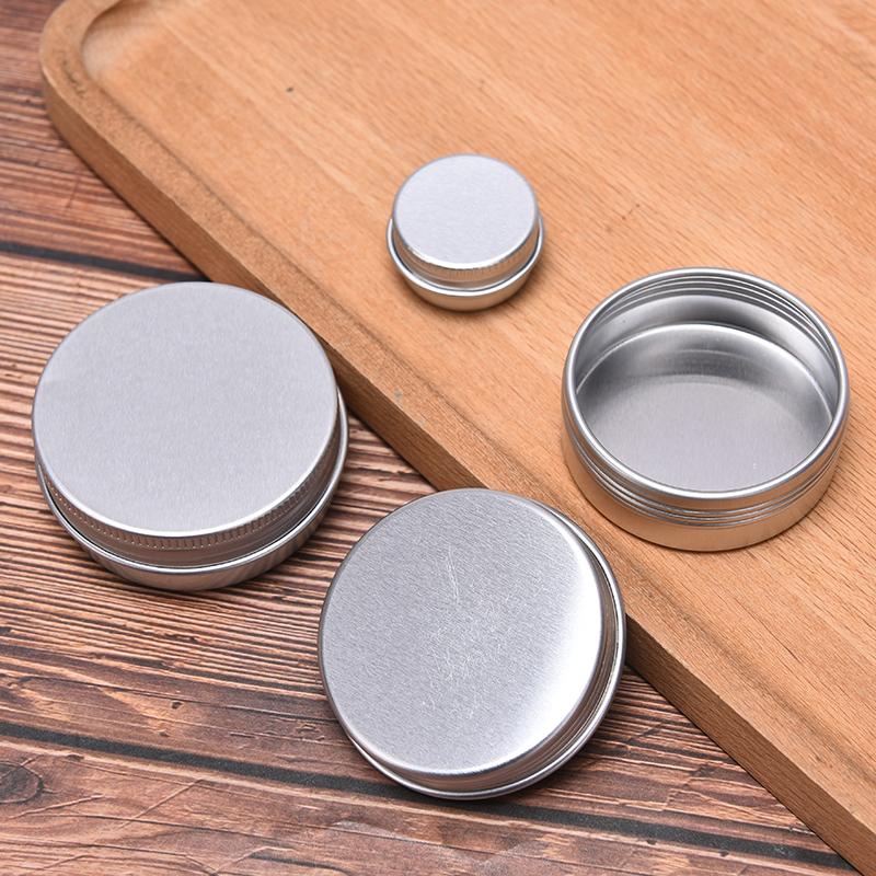5Pcs Aluminum Mini Round Tin Metal Container Bottles Storage Jar Screw Lids Box