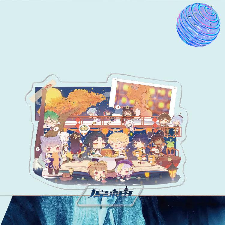 Anime Game Genshin Impact Peripheral Acrylic Cosplay Character Hero Theme Stand Acrylic Figure Stand Model Plate Desk Decor Ornament Gift