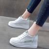 Harajuku Hollow Breathable Inner Height Increase Women Shoes Lace-up Slope Heel Versatile Thick Bottom Sports Shoes Trendy