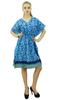 Phagun Короткий кафтан из хлопка с принтом синего цвета на завязках, ночная рубашка
