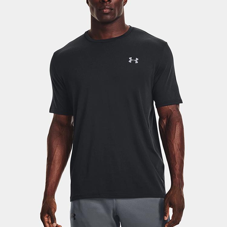 Under Armour Мужская дышащая приталенная футболка с коротким рукавом и круглым вырезом Черная 1370951-001