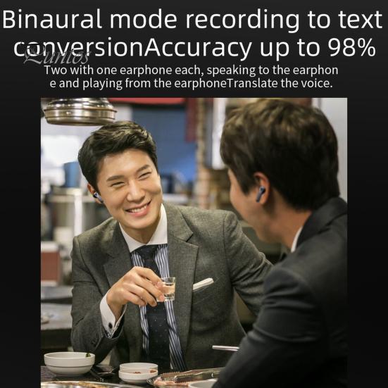 Bluetooth-compatible Translation Earbuds Active Noise Reduction Real-Time Language Translation Lightweight Design Wireless Earphones