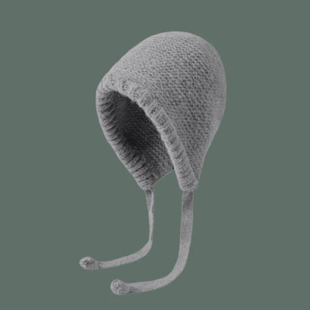 Funny Thicken Knitted Hat Dual Use Bag Women Winter Warm Pullover Hat Strap Skullie Cycling Ear Protection Cap Accessories