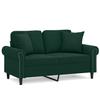 Vidaxl 2-Osobowa Sofa Z Poduszkami, Ciemnozielona, 120 Cm, Aksamit