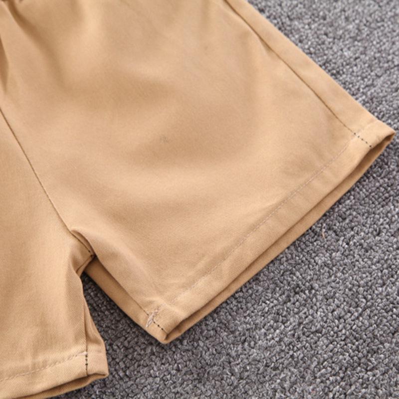 Детский костюм для мальчиков, детская рубашка с героями мультфильмов + шорты, одежда из 2 предметов для маленьких мальчиков