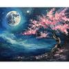 Картина «сделай сам» по номерам для взрослых, раскраска деревьев по номерам, лунный пейзаж, подарок «сделай сам», домашний декор, ручная роспись, настенная художественная картина