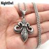 Cool Mens Fashion Stainless Steel Fleur De Lis Pendant Necklace Jewelry Chain