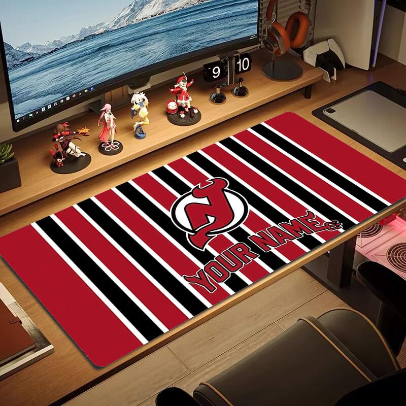 New Jersey Devils Print Cushion Non-slip Laptop Tablet Big Mousepad XXL Mat Mini PC Playmat With Lock edge