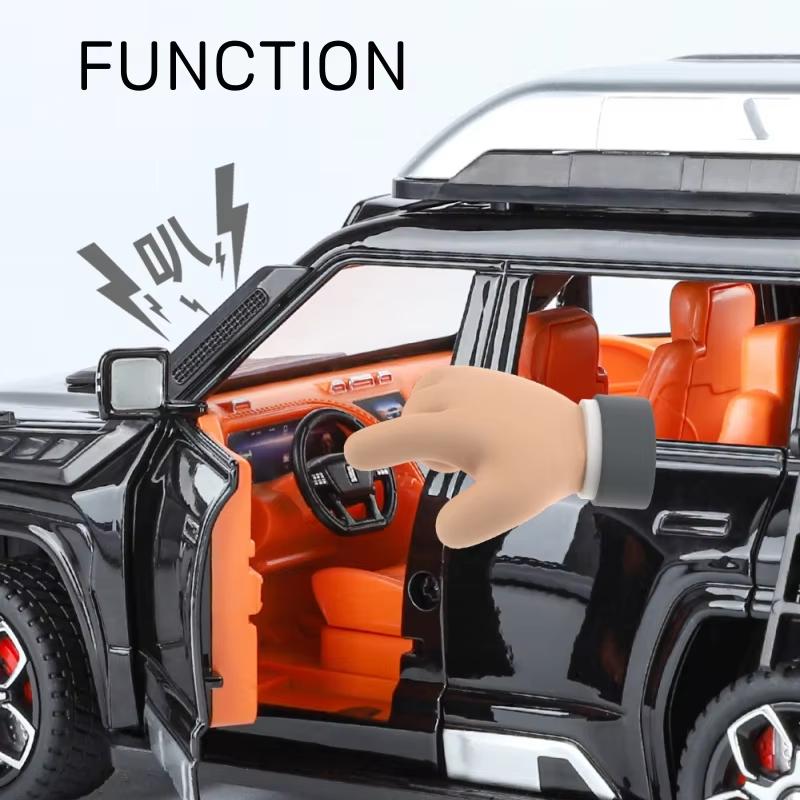 1:24 BYD U8 SUV Off-road Vehicle Alloy Micro Car Die-cast Metal Scale Car Model Sound and Light Children's Toy Boy Collection Ornaments