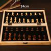 Magnetic Wooden Folding Chess Set with Felted Game Board Interior for Storage Adult Kids Beginner Large Chess Board 39cm*39cm
