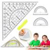 Plastic Triangle Ruler Drafting Tools Angle Protractor Durable Scale Ruler School Office