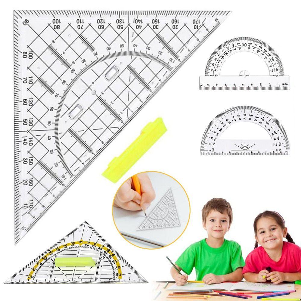 Drafting Tools Triangle Ruler Transparent Scale Ruler Measuring Drawing Tools Students Gift