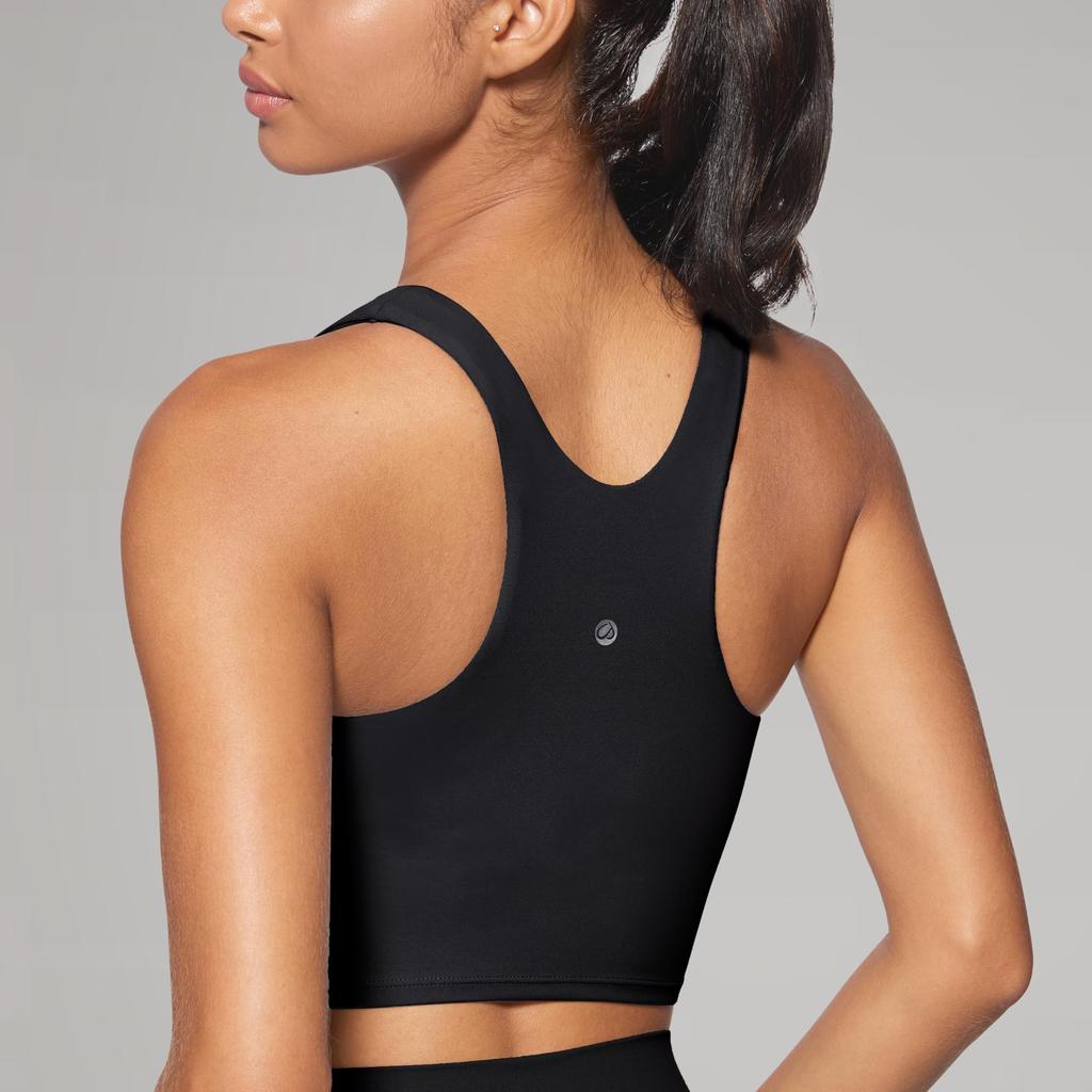 CRZ YOGA High Neck Racerback Sports Bra with Asian Butterluxe XS Women's Cups, Fit, Sport, Black,